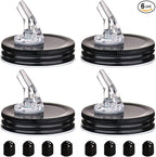 Mason Jar Pour Spouts. free flow Mason Jar Pour Spouts, mason jar for spout regular mouth size 70mm dispenser germination cover. Suitable for any liquid. Leak-Proof 4-Pack + 8 Lid Caps (black)