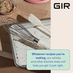 GIR: Get It Right Stainless Steel Whisk - 11 Inch, Studio White Whisker Tool - GIRWKU312SWT