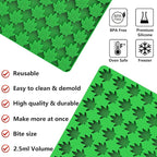 Marijuana Cannabis Hemp Leaf Silicone Molds with 70 Cavities Shaped for Pot Chocolate Candy Gummy, with Baking Scraper