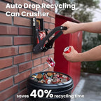 Can Crusher with Auto Drop Recycling | Built-in Bottle Opener | Crushes 12-16oz Cans | Includes Kitchen Storage Bag | Heavy Duty Metal Design, Space Saving & Hands-Free Operation- Halloween gifts