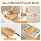 Bread Slicer With Bread knife, World's 1st Horizontal Bread Cutter for Homemade Bread, 4 Thickness Adjustable, Paired With Multifunction Serrated Knife for Efficient Slicing, Baking Gifts