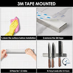 Enkrio 20 Inch Magnetic Knife Holder for Wall - Upgraded Stainless Steel Knife Magnetic Strip No Drilling with 3M Type, Magnet Knife Strip Bar Rack for Kitchen Utensil & Tool Holder