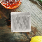 Letter W Monogram Ice Cube Mold Custom Ice Cube Mold 2 Inch Big Initials Silicone Ice Cube Tray Gifts for DAD Gifts for Him