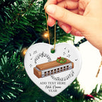 Personalized Harmonica Christmas Ceramic Ornaments, Harmonica Musical Instrument Xmas Tree Ornament 2025, Custom Music Lover Christmas Ornament with Text Name & Year, Gift for Music Teacher