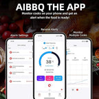 Wireless Smart Meat Thermometer with Bluetooth | Long Range | Measures Internal & Ambient Temp | for BBQ, Oven, Grill, Kitchen, Smoker, Rotisserie (White)