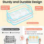 Silicone Jumbo Muffin Pan with Metal Frame, Non Stick Food Grade Silicone Large Muffin Pan, with Handles 6 Cup,BPA-Free and Dishwasher Safe, Jumbo Cupcake Pans - 1 Piece Blue