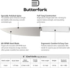 8 Inch Chef Knife, AR-RPM9 Steel & Ergonomic Handle Cooking Knife, Ultra Sharp Professional Kitchen Knife with Oak Sheath, Gift Box for Home Chefs