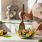 3Pcs Wooden Spatulas, Wooden Spatula for Cooking Long Handle Frying Turner Non-Stick Slotted Spurtle and Wood Scraper for Flipping, Scraping, and Turning, Cooking Utensils Set