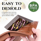 2 Pcs Dubai Chocolate Bar Mold Deep Stuffed Silicone Molds for Filling Knafeh Pistachio Chocolate Bar Large Thick Candy Bar Molds Break Apart (10 Snap）