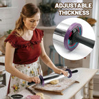 SHIKORI Rolling Pin,Adjustable Rolling Pin with Thickness Rings, Stainless Steel Dough Roller Baking Supplies for Pizza Pastry Fondant Pie Pasta-Black
