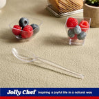 JOLLY CHEF [300 Count] Clear Plastic Spoons, Heavy Duty Disposable Spoons Utensils, Clear Plastic Silverware Bulk for Party, Birthday, Wedding, Thanksgiving