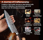 XINZUO 8 Inch Damascus Chef Knife,67 Layers Damascus Steel Kitchen Knife,Sharp Professional Japenese Chef Knife with Gift Box, Dark Brown Pakkawood Handle