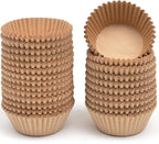 qiqee 300 Count Jumbo Cupcake Liners Natural Muffin Liners Food Grade Jumbo Size Baking Cups Paper No Smells（Large Size）