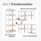HOMEDANT House 5 Tier 24.4" W Laminated Metal Shelving Unit Adjustable Storage Utility Rack Heavy Duty Shelves Organization Multipurpose Shelf Kitchen Garage Pantry Closet 2 Pack