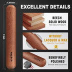 Walfos Mini Rolling Pin Set - Small Natural Wooden Rolling Pins (8inch) With Non-stick Silicone Fiber Baking Mat, Baking Dough Roller for Pizza, Pie, Pasta, Bread, Pastry
