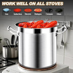 Large Stock Pot - 20Qt Brushed Stainless Steel Stock Pot With Lid - Heavy Duty Induction Commercial Grade Stockpots for Soup, Stew, Oven, Gas, Ceramic, and Dishwasher Safe