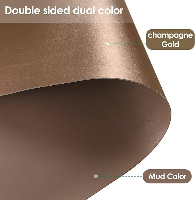 Dresser Top Protector - Can Be Used On Both Sides Waterproof and Easy to Clean Good Flatness Used for Dresser Table(Mud Color+Champagne Gold 10x42)
