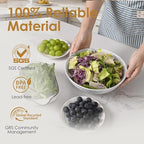Wotalation Handmade Ceramic Large Serving Bowls, Salad Bowl set. Modern Kitchen Dishes for Dinner, Fruit, Salad. Oven, Dishwasher Safe, Vanilla White, 58 oz, 9.5" (1, 9.5“)
