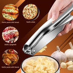 Stainless Steel Garlic Press, Premium Garlic Crusher - Leak-Proof, Easy to Clean, Rust-resistant, Dishwasher Safe!