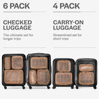 Aerotrunk Compression Packing Cubes for Travel - Luggage Organizer Bags - Double Zipper Packing Cubes for Suitcases (4-Pack, Mocha)