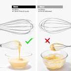 18/8 Stainless Steel Balloon Whisk, Doosu Kitchen Whisk for Cooking Handheld Egg Beater with Rust-Proof Sturdy Wires & Non-Slip Silicone Handle for Beating, Stirring, Blending (6 Wires, Aqua Sky)