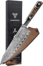 Kitchen Chef Knife 8 Inch, Professional Kitchen Knife, Ultra Sharp Damascus Powder Steel with Full-tang Resin Handle, Bi Series