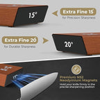 High Carbon Stainless Steel Rolling Knife Sharpener with 400, 1000 & 3000 Replacement Discs - Blunt Knife Sharpening Kit with 15 and 20 Degree Sharpening for Kitchen & Chef's Knives