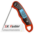 0.6S Instant Read Digital Meat Thermometer Probe/Pen，Factory‑Calibrated/Waterproof/Backlit/Magnetic/Flip Display/Motion Sensor:Outdoor BBQ, Barbecue Grilling, Smoking, Oven, Baking, Oil, Candy