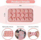2 Pcs Flower Candy Silicone Molds, Different Shapes Of Chocolate Molds, Suitable for Making Candy, Chocolate, Fudge, Pudding, Cookies, Ice Cubes(Pink)
