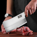 HOSHANHO 7 inch Cleaver Knife, High Carbon Powder Steel Meat Cleaver, Bone Chopper Butcher Knife with Ergonomic Wooden Handle for Home Kitchen and Restaurant