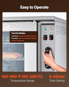 VEVOR Double Deck Gas Convection Oven, 14 cu.ft Full-Size Commercial Convection Oven, 40,000 BTU x 2 Powerful Burners, Natural Gas Commercial Ovens with Two Fan Modes, for Bakery, Restaurant & Kitchen