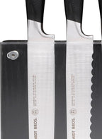 Schmidt Brothers - Black Midtown Magnetic Knife Block, Universal Cutlery Storage For 8-10, Acacia Hardwood and Acrylic Shield