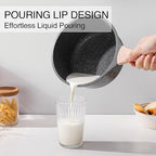 Kordisen Sauce Pan Set with Lid, 1.5QT & 2.5QT Non Stick Small Pots with Granite Coating, Saucepan with Pour Spout, Multipurpose Induction Cooking Pans, PFOA/PFOS Free