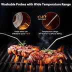 Remote Meat Thermometer Wireless, Vauno Wireless Meat Thermometer for Grilling and Smoking with Dual Meat Probe, Kitchen Timer, Digital Cooking Food Thermometer for Smoker BBQ Oven Outside Grill