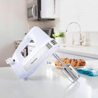 Kenmore Electric Hand Mixer – 5 Speed Handheld Blender, Electric Egg Beater with Whisk, Beater, Dough Hooks, Storage Case, Turbo Boost for Cake Mix, Batidora de Mano Eléctrica