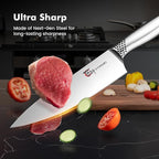 Japanese Knives Set for Kitchen, Magnetic Knife Set with Block and Sharpener, Stainless Steel Knife Set as Gift for Couple, Wedding, Women or Mom with Gift Box, 14 PCS Black Dot