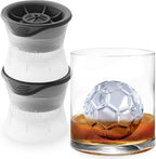 Tovolo Soccer Ball Ice Cube Molds Pack of 2 Large Sports Craft Ice Spheres for Drinks Whiskey Bourbon Cocktails, Dishwasher Safe BPA Free Silicone Soccer Ice Mold Fun Sports Gifts for Adults