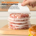 200PCS Hamburger Patty Paper, 4.5 Inch Round Non-Stick Patty Paper Sheets,Baking Parchment Rounds for Burger Press,Separating Burger Patty, Cookies and Baking