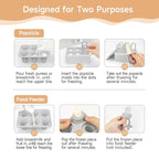Morlike Baby Tiny Pops, 100% Silicone Popsicle Mold for Infants 4 Months +, Breastmilk Ice Pop Molds Teethers for Teething Relief, Baby Essentials, BPA Free & Dishwasher Safe (Grey)