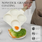 GiPP Nonstick Egg Frying Pan, 4-Cup Granite Non Stick Omelette Pan Skillet for Breakfast, Pancake Pan with Heat-Resistant Handle, Compatible with All Stovetops, Easy to Clean, PFOA Free, White