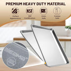 6 Pack Half Size Baking Sheet Pan Aluminum Commercial Pan for Oven Freezer Bakery Hotel Restaurant 13" × 18"