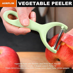 Crinkle Cutter and Vegetable Peeler 2 PCS, Wave Slicer Fry Cutter with Stainless Steel Blade Food-safe for Veggies, Handheld Vegetable Chopper, Salad Garnishing Tool, DishwasherSafe