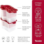 Tovolo Dog Ice Cube Mold Holiday Pup Shaped Sphere Ice Molds Set of 2 Festive Christmas Stocking Stuffer for Adults, Large Slow Melting Dishwasher Safe Silicone Holiday Ice Cube Molds