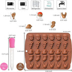 Christmas Candy Molds Silicone Chocolate Mold Christmas Tree Gingerbread Snowman Glove Bell Shape Gummy Mold for Fondant Cupcake Decoration Set of 2(Brown)
