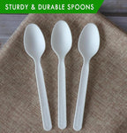 GreenWorks 200 Count Heavy-duty Compostable spoons, BPI Certified Large Disposable Flatware Utensils Spoon (Pack of 2)