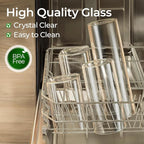 ComSaf 0.8 Qt Glass Food Storage Jars Set of 6, Clear Glass Storage Containers with Lids, Pantry Organization Jar, Spice Jar, Blooming Tea, Coffee and Sugar Container, Small Canister Set for Kitchen
