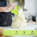 SURDOCA Dough Scraper Bench Scraper - 3P 8.3x5.5" Plastic Flexible Bowl Scraper, Sharp Edge & Angles Cake Scraper. Non-Slip Bakeware Decorating Tools Sculpting & Modeling Tools - Yellow+Green+Yellow