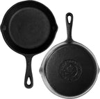 Backcountry Iron 8 Inch Round Medium Pre-Seasoned Cast Iron Skillet