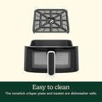 Cuisinart Air Fryer, 6-Quart Basket Large Fryer with 5 Cooking Functions to Roast, Bake, Broil, Air Fry and Keep Warm, 5 Airfryer Presets, Dishwasher-Safe Parts, AIR-200, Stainless Steel & Black