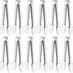 Serving Tongs, Stainless Steel Kitchen Cooking Food Buffet Mini Salad Appetizer Tong Small, Set of 12